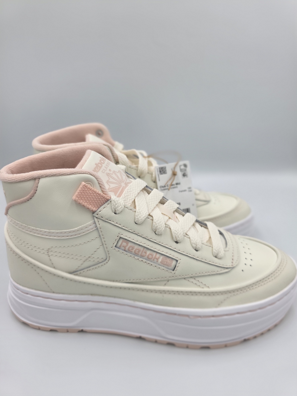 Reebok Women’s Club C Geo Mid Platform Sneakers - Cream Pink - Picture 4 of 6